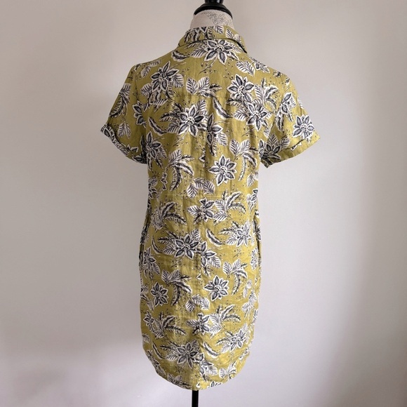 Tahari 100% linen Green and Black Floral Mini Dress - Picture 4 of 5